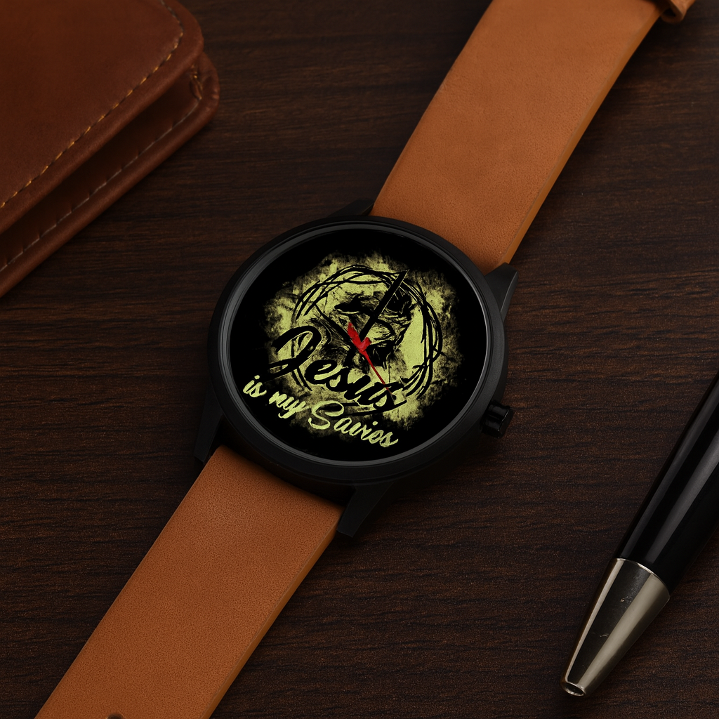 Men's Battery Quartz Wristwatch-Dia 4.5cm in a Gift box- Brown