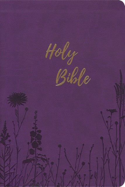 KJV Holy Bible Giant Print, Purple Leather Soft, Comfort Print, Red Letter Edition