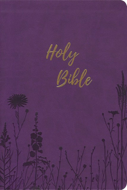 KJV Holy Bible Giant Print, Purple Leather Soft, Comfort Print, Red Letter Edition