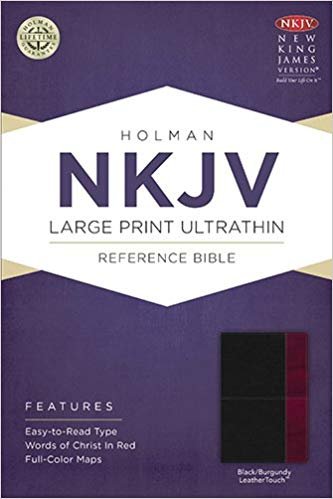 NKJV Large Print Ultrathin Reference Bible, Slate Blue LeatherTouch