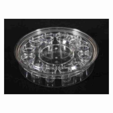 Communion Tray 12 Hole with Wafer Plastic Tray with Cups - washable - Shofar Christian Store