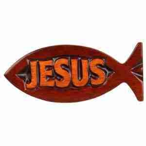Fish Mahogany Magnet - Jesus - Shofar Christian Store