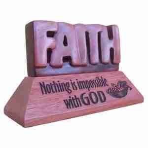 Mahogany Plaque - Faith - Shofar Christian Store