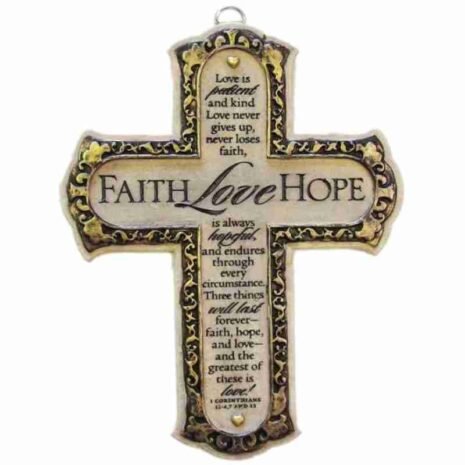 Resin Cross – Faith Love Hope - Shofar Christian Shop