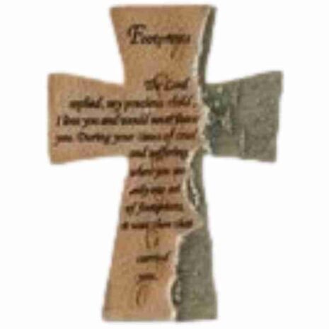 Resin Cross – Footprints - Shofar Christian Shop