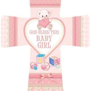 Porcelain Cross - God Bless this Baby Girl SKU: 9338304080161